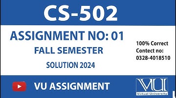CS502 Fall Semester Assignment 1 Solution 2024 | Solution BY VU ASSIGNMENT
