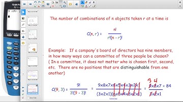 Permutations & Combinations with a Graphing Calculator