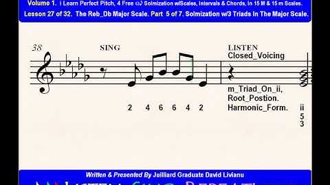 Part 5b. LESSON 27 of 32, The Reb_Db Major Scale. EAR TRAINING EXERCISES