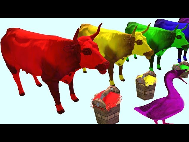 Learn colors with animals COLORED COWS CATS GOOSE Educational cartoons for children | DityatkoTV class=