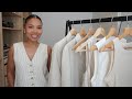 Mango linen collection try on  capsule wardrobe essentials