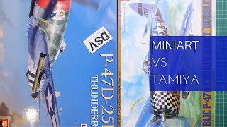 Miniart and Tamiya 1/48 P-47D Model Comparison