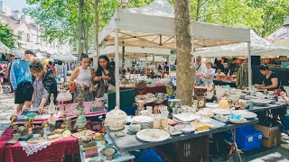 Shopping at the lovely flea market at Montmartre in Parisvintage accessories and clothes