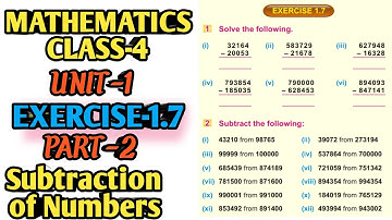 Mathematics Class 4 | Exercise 1.7 | Subtraction of Numbers | Unit 1 | Sindh Text Board | Part 2