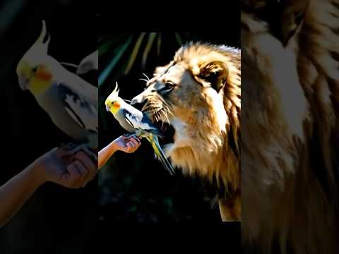 الاسد اكل العصفور