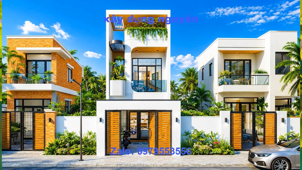 Mẫu Nhà ống 1 Trệt 2 Lầu Diện Tích 4x20m Thiết Kế 4 Phòng Ngủ #nha3tang