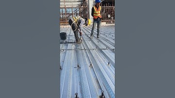Shear Stud welding to Decking Sheet Slab #construction #work #shorts
