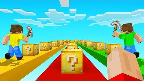 Minecraft 1v1v1v1 lucky block race (with my friends )