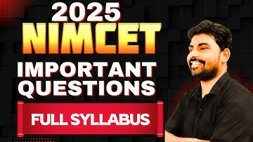 NIMCET 2025 Mathematics Important Questions From Complete Syllabus - One Shot Class #nimcet