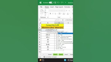 Convert Kilometres (Km) to Metres (M) #excel #exceltricks #shortsvideo