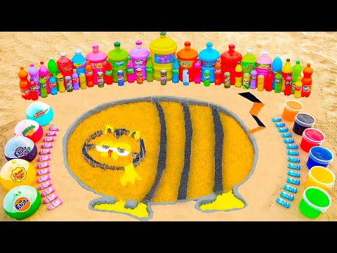 How to make Rainbow Garfield with Orbeez, Big Balloons of Fanta, Coca Cola vs Mentos & Popular Sodas