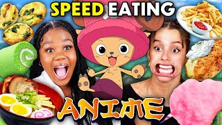 Speed Eating Challenge  Anime Edition! (Naruto, One Punch Man, One Piece)