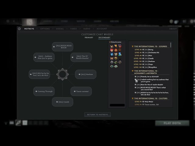 Dota 2 how to hero chat wheel to all