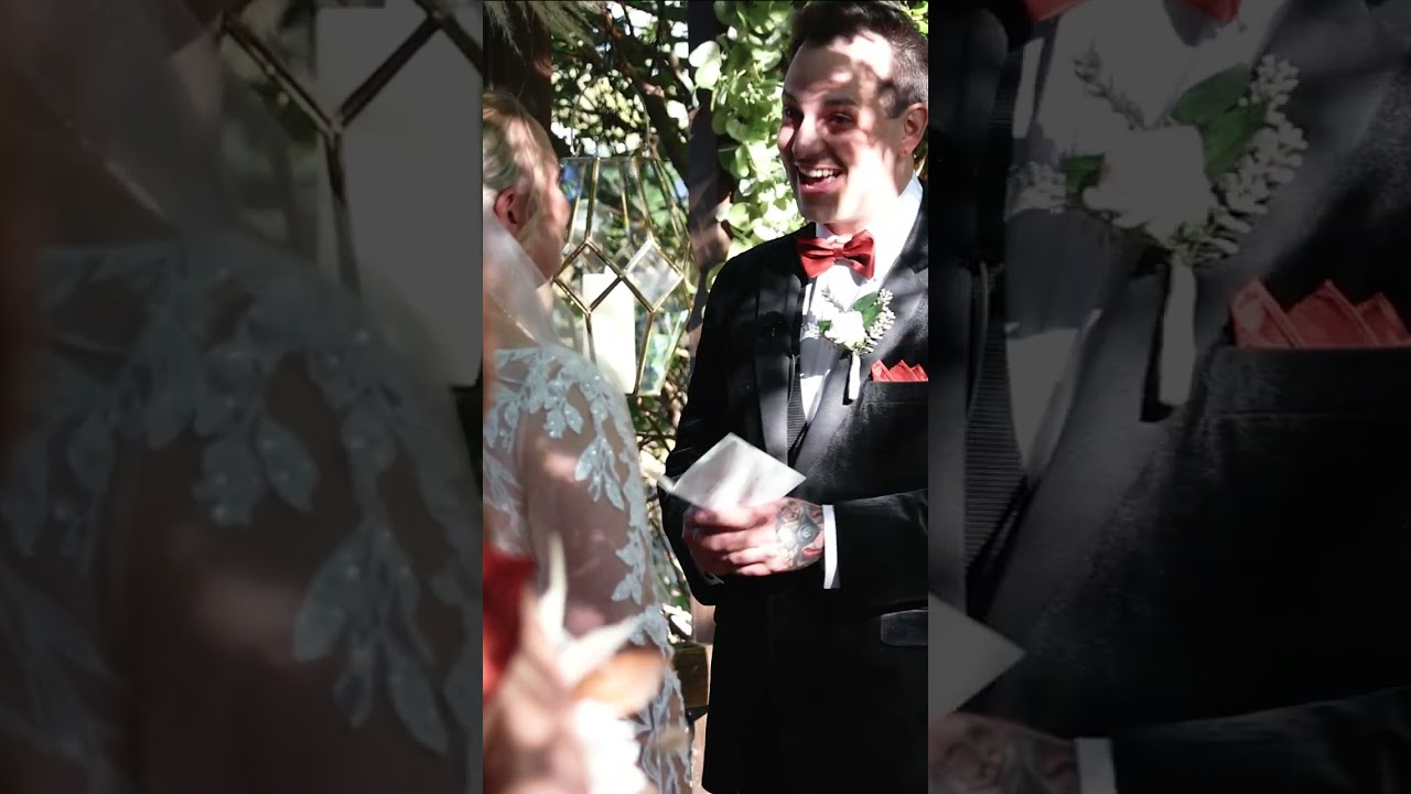 Bride Can't Stop Laughing During Wedding Ceremony 