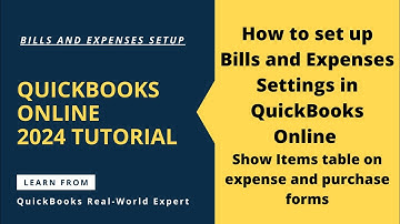 How to set up Expenses Settings in QuickBooks Online -Show Items table on expense and purchase forms