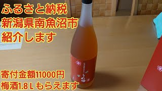 ふるさと納税　新潟県南魚沼市 梅酒 1.8Lもらえます。紹介します！