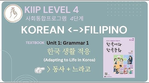 KIIP LEVEL 4:  Unit 1 Grammar 느라고