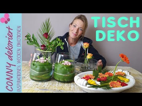 4 Tisch Deko Ideen mit Blumen vom Discounter | 4 DIY&rsquo;s schnell und günstig