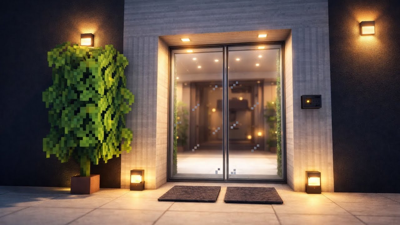  Automatic door EASY do in MINECRAFT 