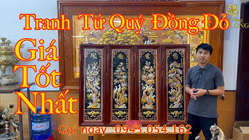 Bộ Tranh Tứ Quý Tùng Cúc Trúc Mai Chất Liệu Đồng Đỏ Cao Cấp - Đồ Đồng Đại Long