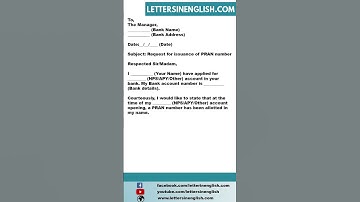Application for PRAN Card - Request Letter for Permanent Retirement Account Number