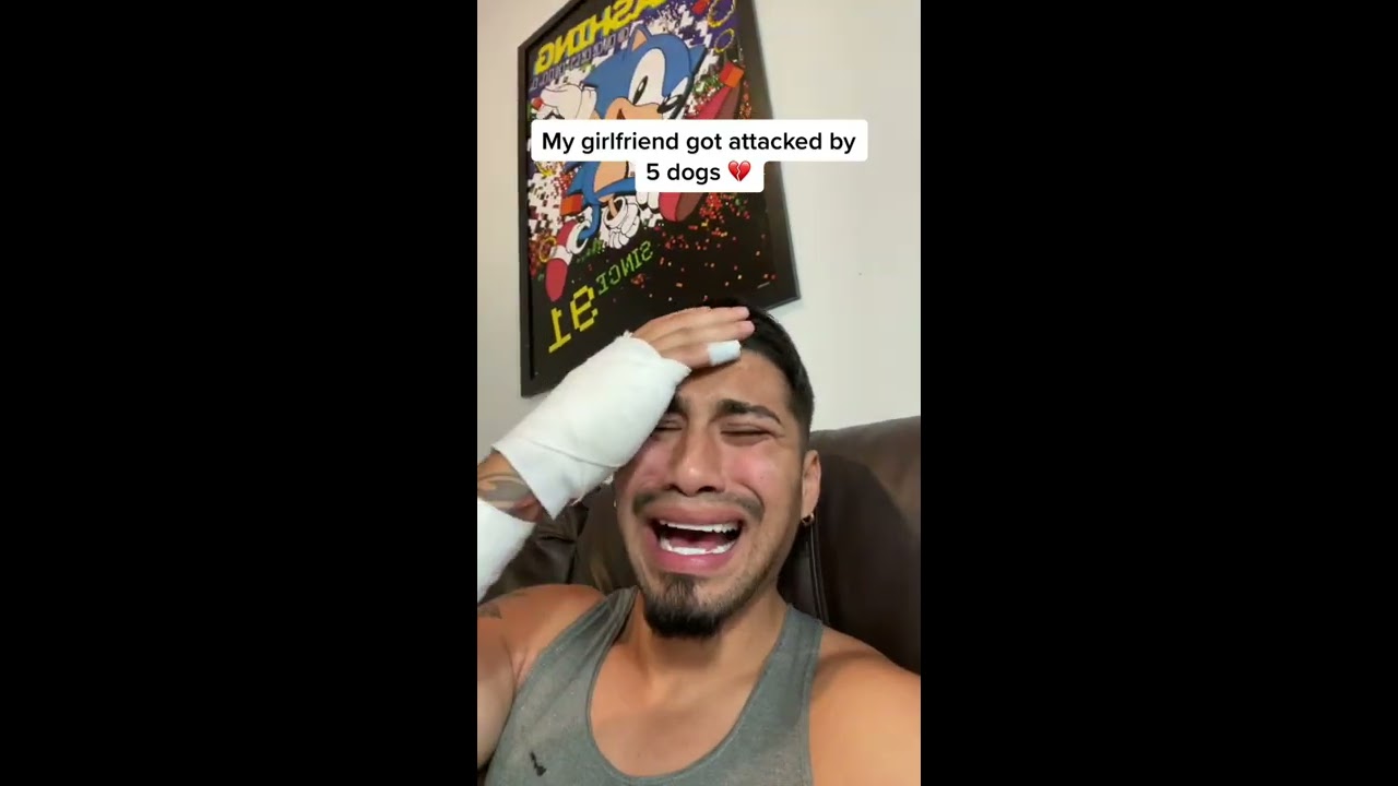 My girlfriend got attacked by 5 dogs 🤯 #shorts