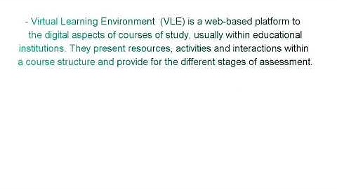 Teaching in an Online Learning Environment-Virtual Learning Environment (VLE)