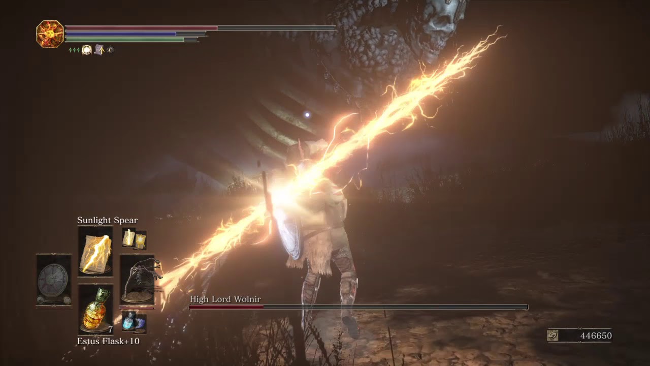 High lord wolnir Ng+10 Sunlight spear only - YouTube