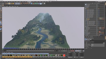 Cinema 4D Tutorial - How to Create a Space Colony 08 Baking & Trees