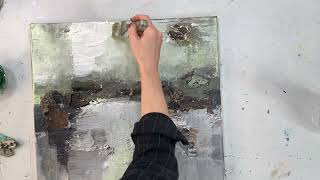 How to create DIY texture painting with materials from nature - Abstract - Step by Step