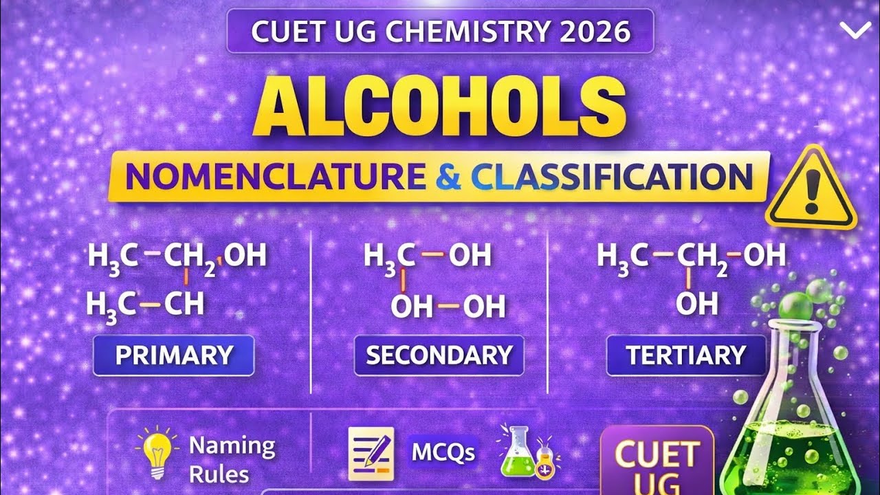 CUET UG Chemistry 2026 | Alcohols – Nomenclature & Classification Made Easy 🚀 #chemistry #cuet2026