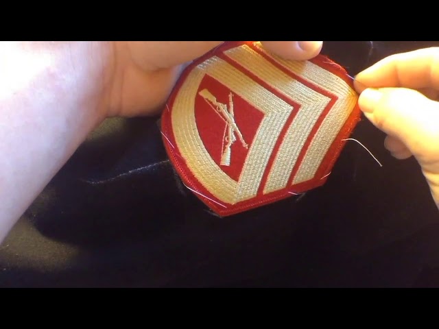 How to sew chevrons on a uniform. (Marine Corps Dress Blue Patches) -  YouTube