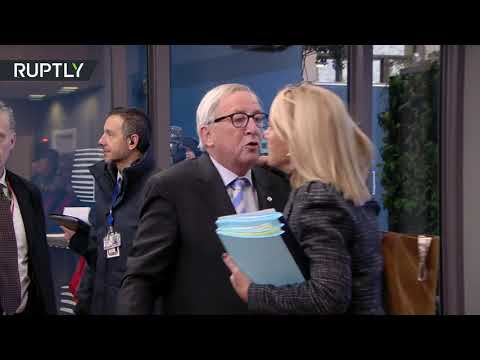 Juncker apparently feeling naughty at the EU summit