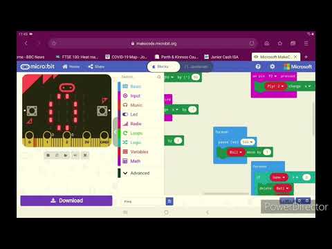 Micro:bit Pong using inventors kit (Showcase)