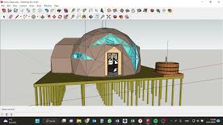 Sketchup 3d geodesic dome model | Glamping | 67 square meters | Model your floor plan in one day