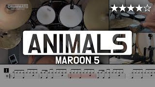 [Lv.15] Animals - Maroon 5  (★★★★☆) Pop Drum Cover (Score, Lessons, Tutorial) | DRUMMATE