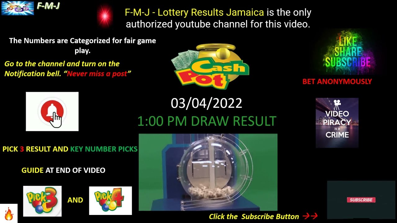 cashpot, cash pot, f-m-j - lottery results jamaica, cash pot draw resul...