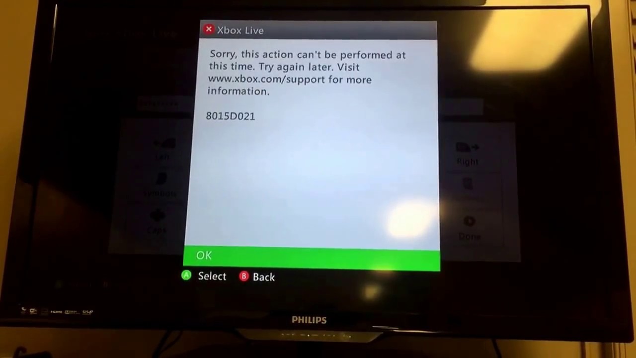 Xbox error 8015D021... what can I do with it YouTube