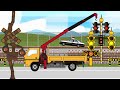 踏切アニメ　錆びた踏切を交換して変形する　Railroad crossing animation Replace the rusted railroad crossing and transform