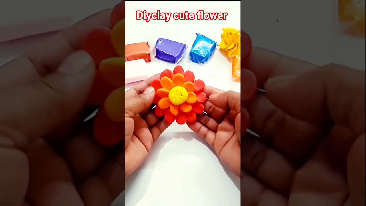 diyflower ♥️how ro make flower with clay 