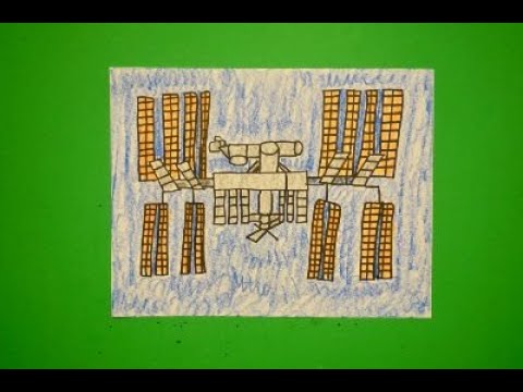 international space station drawing simple