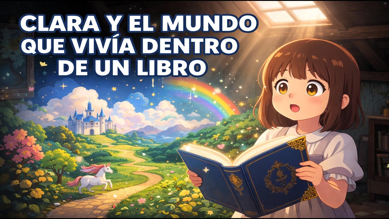 Clara y el Mundo que Vivía Dentro de un Libro - Cuento Ilustrado para Niños