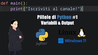 Pillole di Python #1 - Come funzionano le Variabili e gli Output