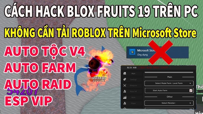 CÁCH HACK BLOX FRUITS UPDATE 18 TRÊN PC VÀ MOBILE : AUTO FARM, ESP FRUIT,  MIRAGE ISLAND ,ROBLOX 