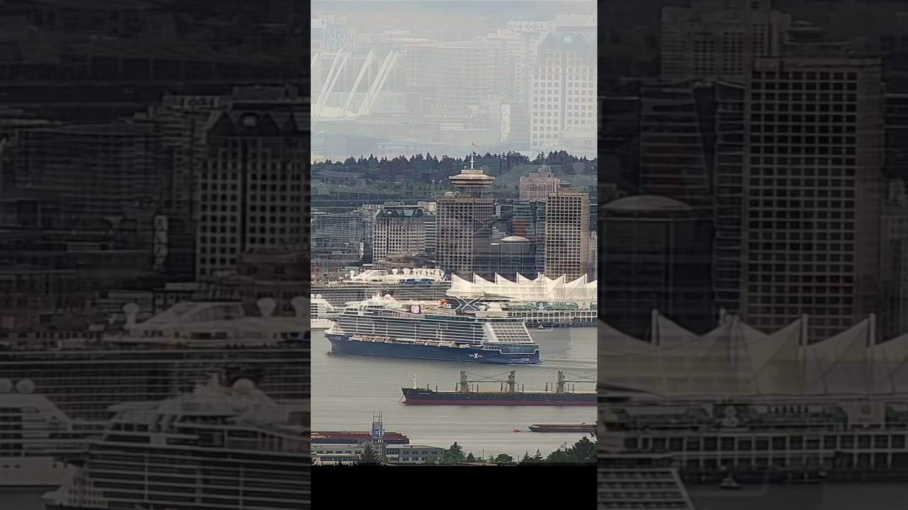 Celebrity Edge glides in to a busy cruise terminal
