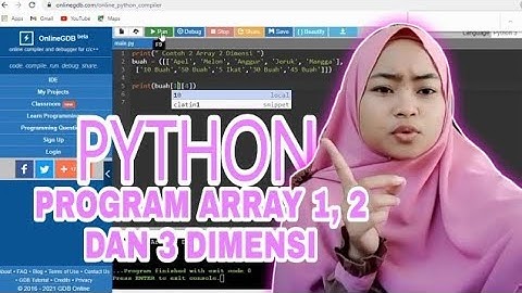 CONTOH PROGRAM ARRAY 1, 2 DAN 3 DIMENSI PADA BAHASA PEMROGRAMAN PYTHON