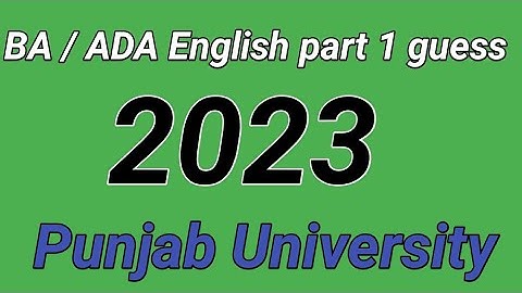 BA English guess 2023 part 1 Punjab university | ba English guess paper 2023