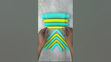 Cool Tones Pop Tube ASMR 💙💛 Neon & Primary Fidget Tubes Crinkling Sounds | No Talking #asmr #diy