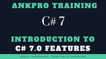 C# 7 Chapter 1: Introduction to c# 7.0 features