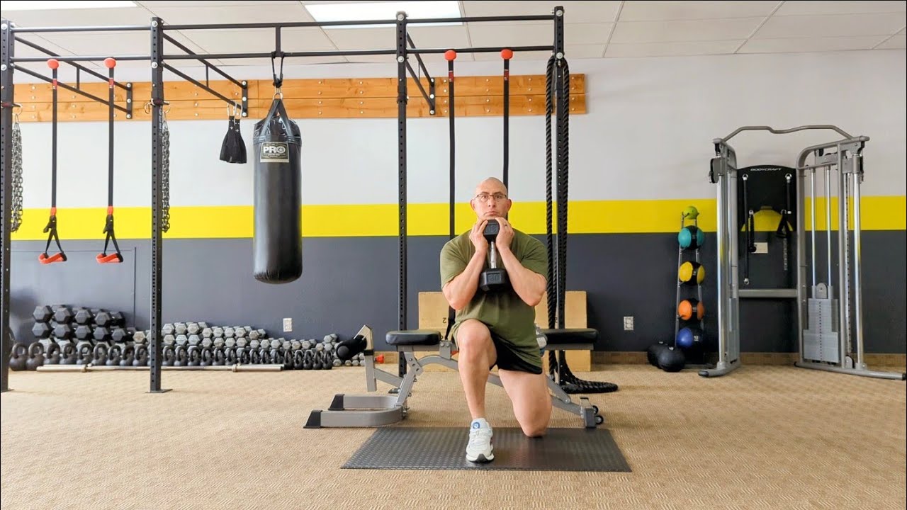 Dumbbell Goblet Rear Foot Elevated Split Squats (demo) - YouTube